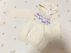 新品　メゾピアノ　リボン転写プリントパーカー　トレーナー　110