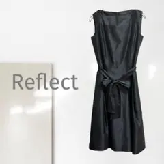k2【リフレクト】ノースリーブワンピース/美品 日本製 リボン スクエアネック