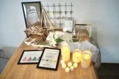 ウェルカムスペースセット　イーゼル／フォトスタンド／キャンドル/装花　等