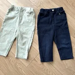 【美品】petit main パンツセット 80