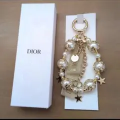 Diorキーホルダー キーリングノベルティ パール/星