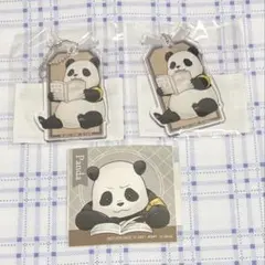 呪術廻戦0　まるくじ　まったり読書時間　パンダ　アクリルキーホルダー　ステッカー