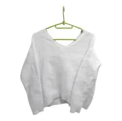 古着 Mystrada マイストラーダ ニット 長袖 Vネック ホワイト 38