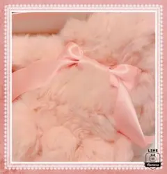 ディアマンテ ラビットファー　リボン　マフラー　ピンク　リズリサ