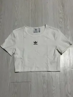 adidas　美品　ホワイト　クロップド丈　ベビーT　ピチT　平成ギャル　Y2Kのサムネイル