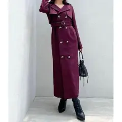 リゼクシー トレンチコート ワインレッド 秋冬春 上品 高見え 美ライン 量産