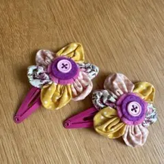 花形ヘアピンセット ピンク・イエロー