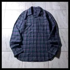 00s OLD GAP ウエスタン ライトネルシャツ パープル チェック M