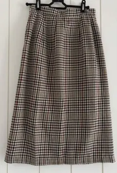チェック柄タイトスカート スリット入り