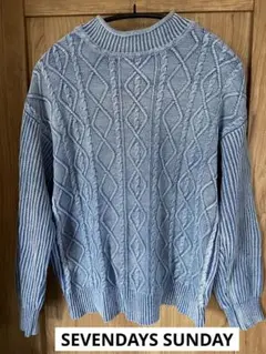 SEVENDAYS SUNDAY インディゴ　コットンセーター　レディース