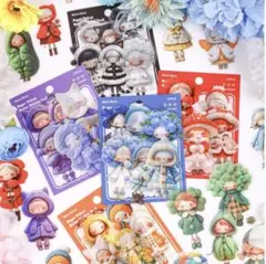 コラージュ素材・シール・人物・60枚・お裾分け