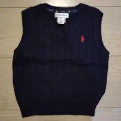 Polo Ralph Lauren/ネイビー/Vネックベスト/12M(80cm)