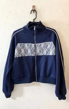GRL 配色ラインレーストラックジャケット ネイビー