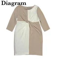 【美品】Diagram グレースコンチネンタル バイカラー ワンピース ドレープ