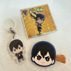 ハイキュー 影山飛雄 前髪クリップ アクリル目印チャーム ステッカーセット
