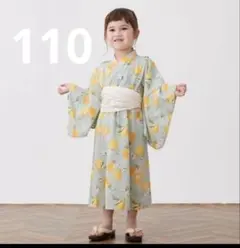 新品　プティマイン 浴衣　サイズ110 浴衣ドレス　レモン　petit main