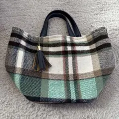 チェック柄　トートバッグ