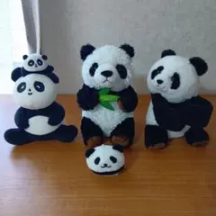 抱きつきシャンシャン　アドベンチャーワールドのパンダなど　ぬいぐるみセットのサムネイル