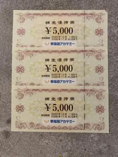 早稲田アカデミー 株主優待券 15000円分 - メルカリ