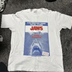 対*人様 JAWS 映画 Tシャツ 白　ジョーズ　UNIQLO ユニクロ　ユニバ