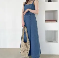 いもけんぴ様【美品】Heather デニムロングキャミワンピース
