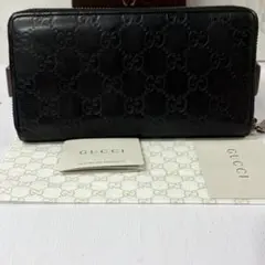 新品同様‼️ グッチ　GUCCI 財布　長財布　シマレザー　ラウンドファスナー