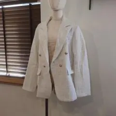 ホワイトツイードダブルブレストジャケット