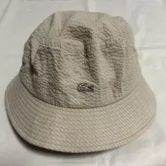 LACOSTE シアサッカー バケットハット ベージュ