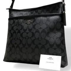 コーチ　ショルダーバッグ　PVC　シグネチャー　ブラック　F58297