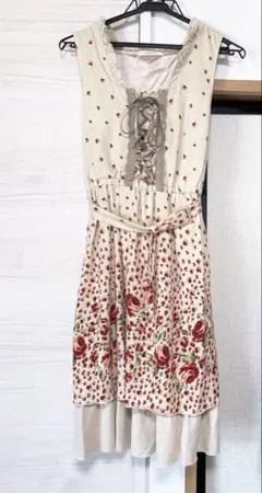 axes femme 編上げノースリーブ ワンピース M