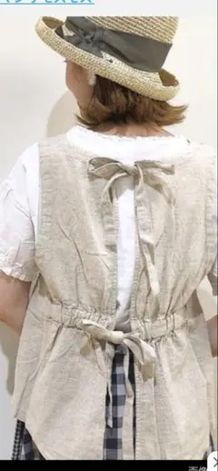 SM2 綿麻　後ろリボンベスト　美品