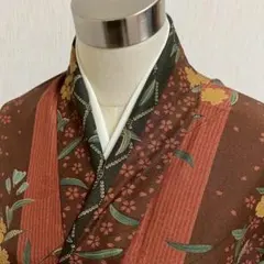 KJ1656 洗える着物 小紋 身丈152.5cm ポリエステル 化繊