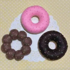 【ちょっきー様】おままごと フェルト ドーナツ3点セット