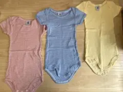 プチバトー　肌着　ロンパース　半袖　12m