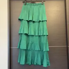 【ROSE BUD】 グリーン プリーツスカート Fサイズ
