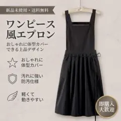 【新品未使用✨️】ワンピース風 エプロン 体型カバー おしゃれ カフェ　料理のサムネイル
