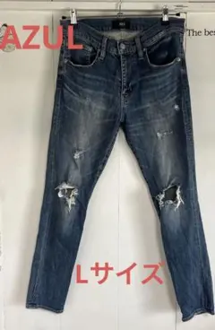 Azul ダメージ加工 デニム　ジーンズ　パンツ　ストレートジーンズ