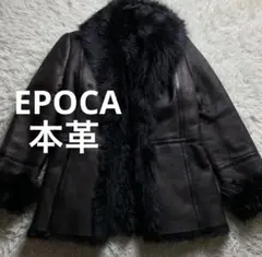 美品■エポカ ムーンコート 羊革 ブラック 40