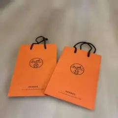 HERMES オレンジ色 小型紙袋 2枚セット