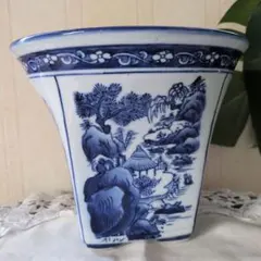 山水画 陶器 水鉢 睡蓮鉢 メダカ鉢 - メルカリ