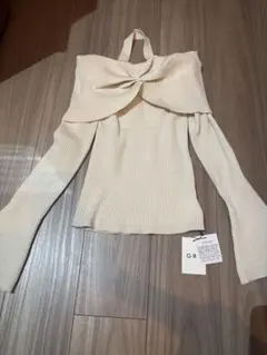 GRL ホルターネックオフショルダーリブニットトップス[th006]