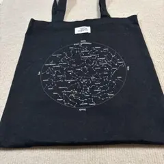 星座プリント 黒 トートバッグ