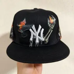 【激渋】NY ニューヨーク 自由の女神デザイン ベースボールブラックキャップ