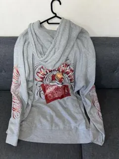 忌野清志郎 Love＆Peace ロックキャット刺繍パーカー グレー L - メルカリ