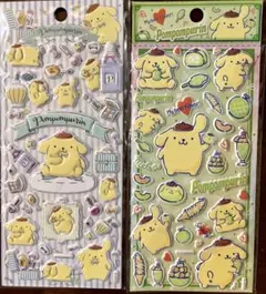 【海外正規品】　サンリオ　ポムポムプリン　ふわふわシール　2枚セット