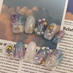 【現品販売】韓国 マーメイドネイルチップ【SALE】