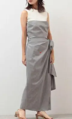 FRAY I.D ハイウエストラップコンビワンピース