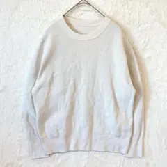 無印良品／ニット セーター 長袖 トップス L リブ編み クルーネック 綿混
