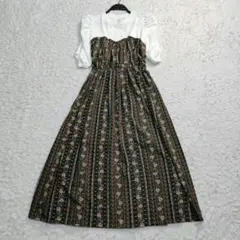 OLIVE des OLIVE 花柄ドッキング ワンピース F