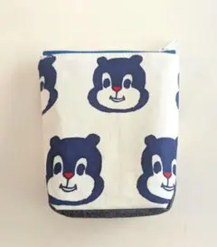 ハンドメイド★マチ付きマルチポーチ★りすクマちゃん柄のサムネイル